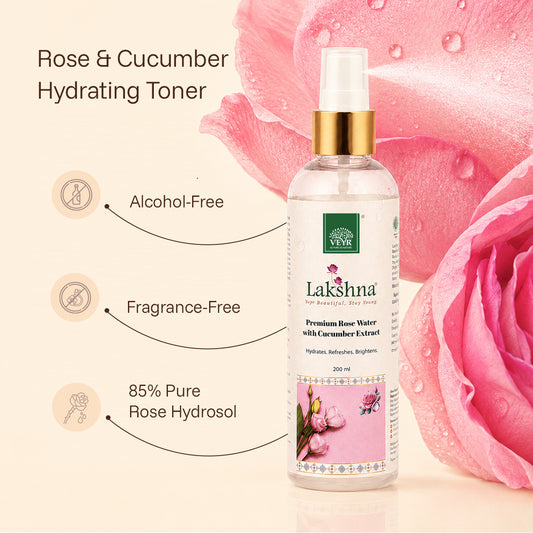 Premium Rose Water with Cucumber Extract - Facial Toner
